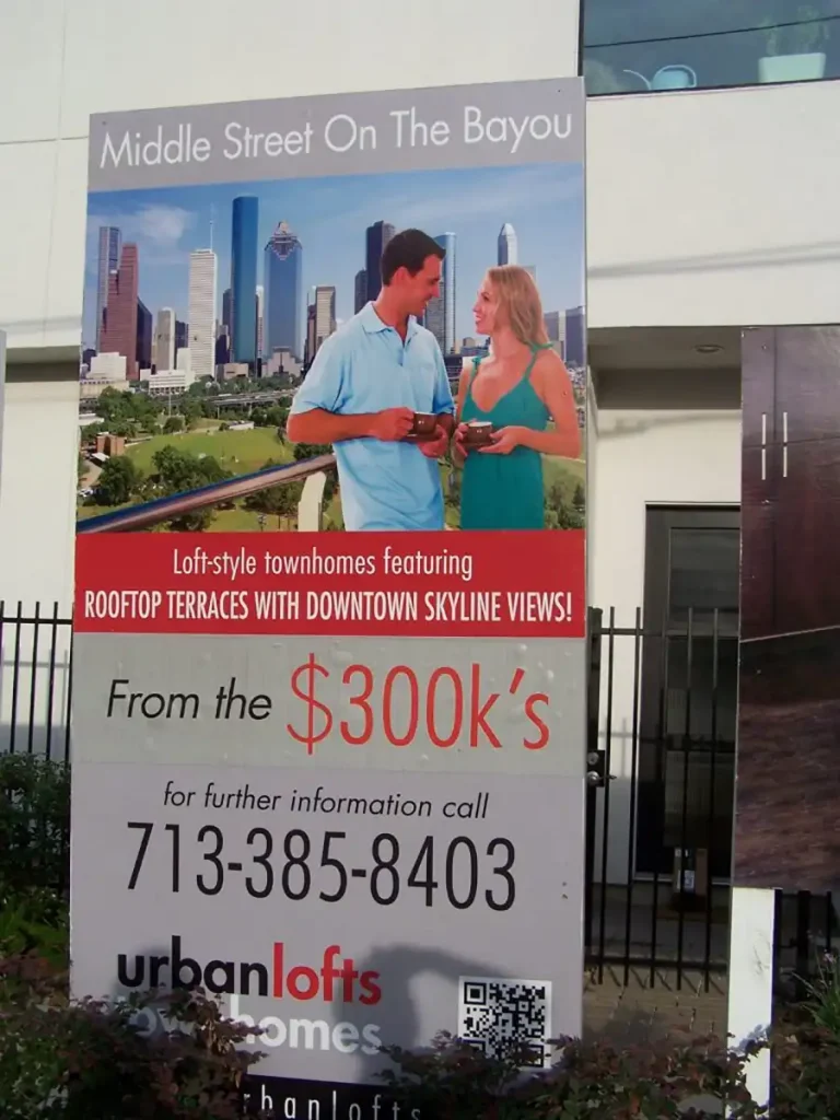 An advertisement for housing